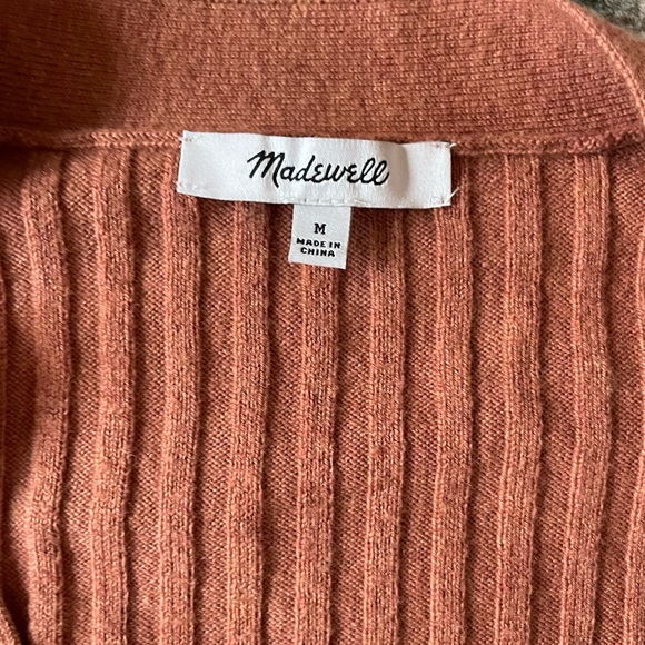 Madewell Rust Ribbed Cardigan - Picture 6 of 8